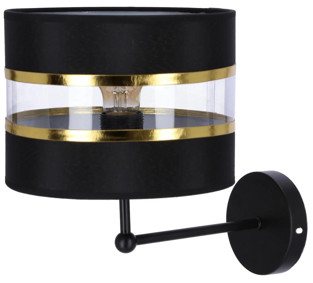 Candellux ANDY Nástenné svietidlo black 1X40W E27 black+golden lampshade 21-06134