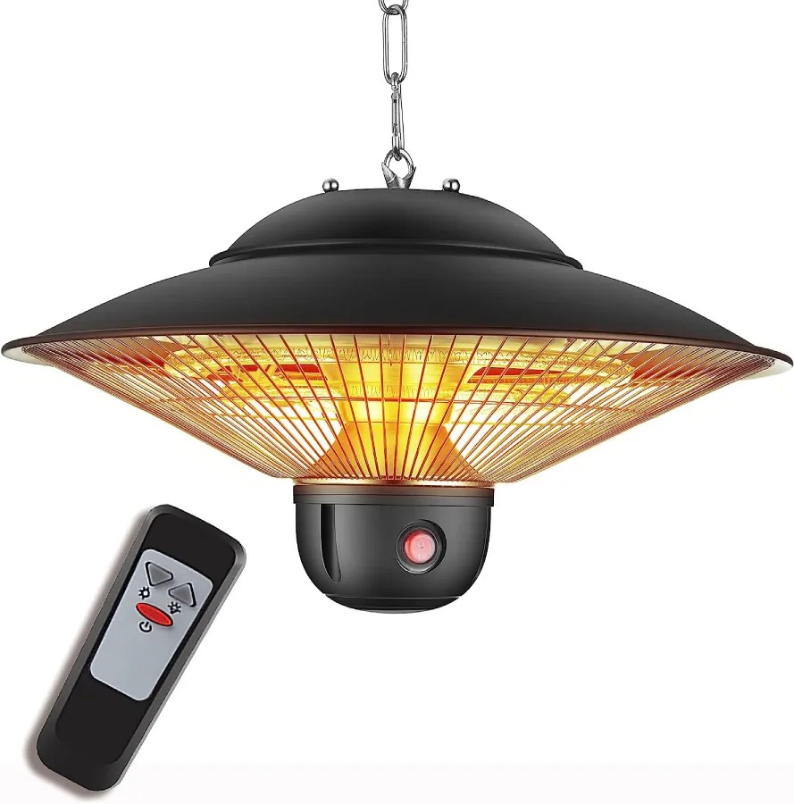 Stropný infračervený vykurovací žiarič BestBerg BBHS-1500 / 2000 W / čierna