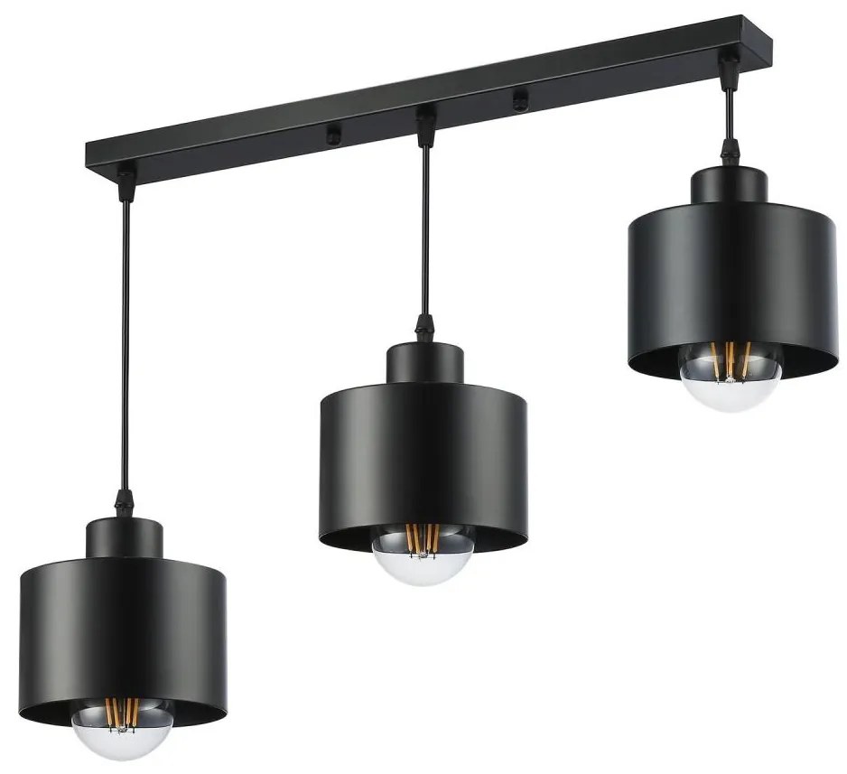 MAXLED Luster na lanku 3xE27/35W/230V čierna MX0240