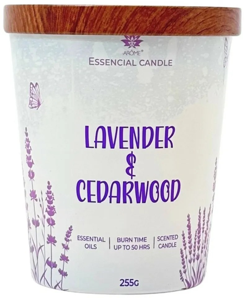 Arome Sviečka v skle s kovovým viečkom 255 g Lavender & Cedarwood