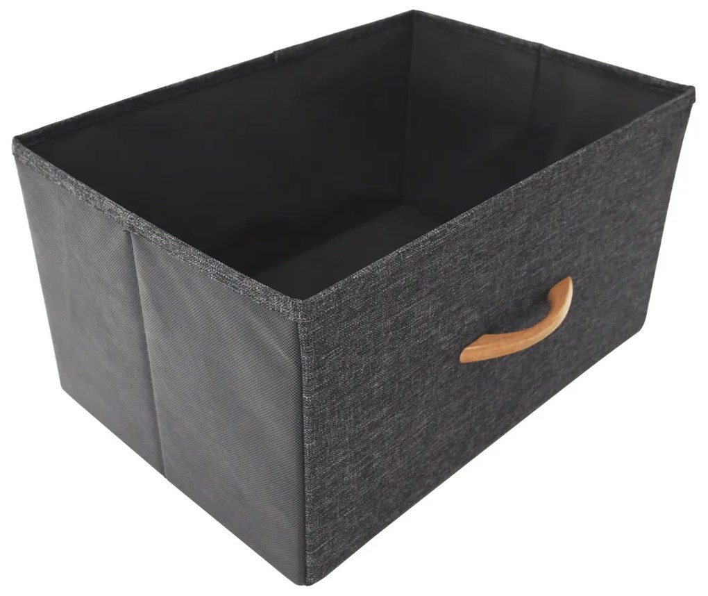 Komoda PALMERA s látkovými zásuvkami, čierna