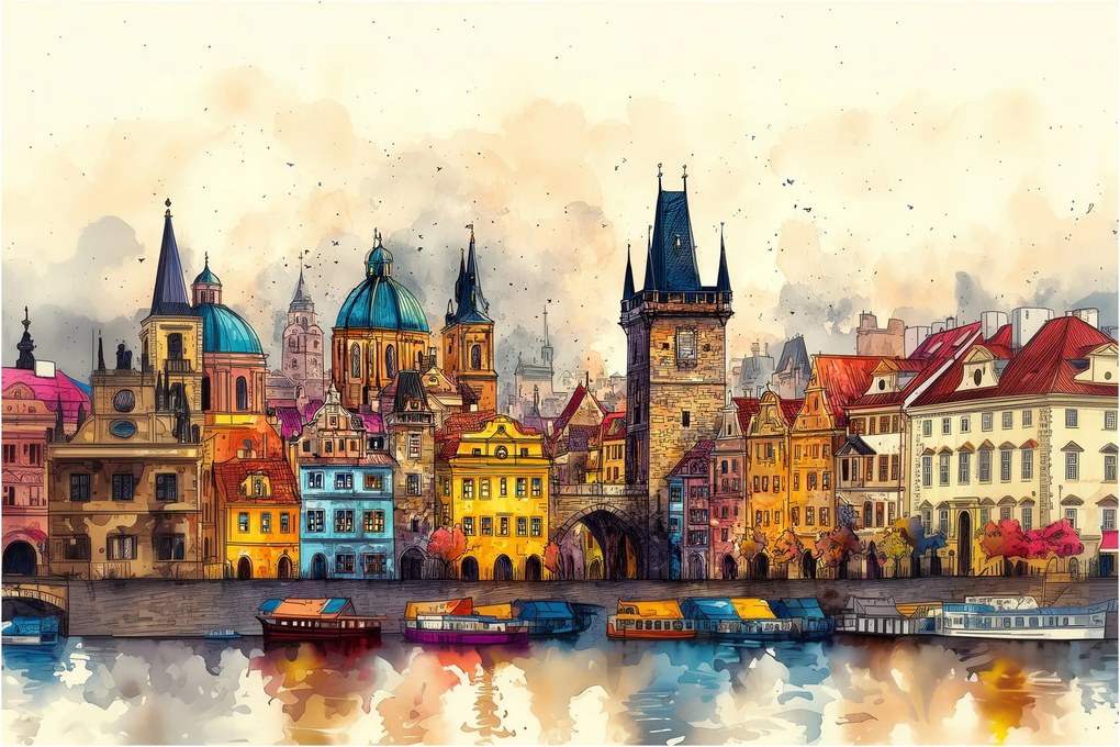 Obraz - Jeseň v maľovanom meste (90x60 cm)