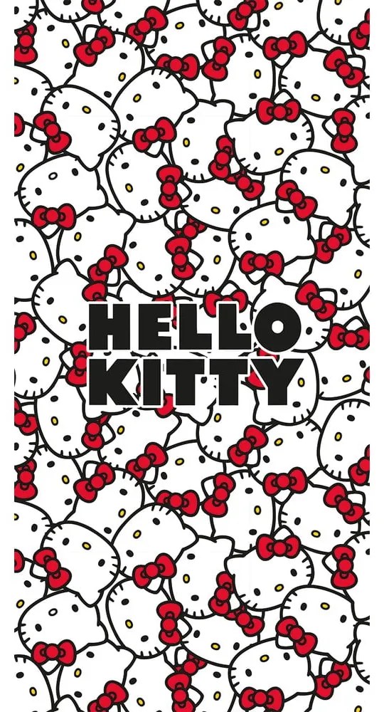 Červená/biela bavlnená detská osuška 70x140 cm Hello Kitty – Jerry Fabrics