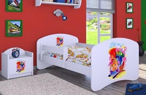 MAXMAX Detská posteľ bez šuplíku 160x80cm VESELÁ LOKOMOTÍVA