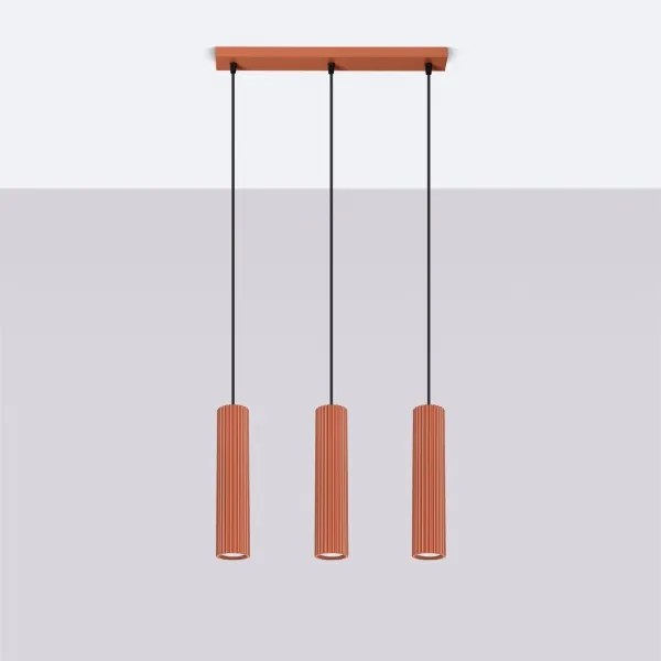 Sollux SL.1632 - Luster na lanku KARBON 3xGU10/10W/230V červená