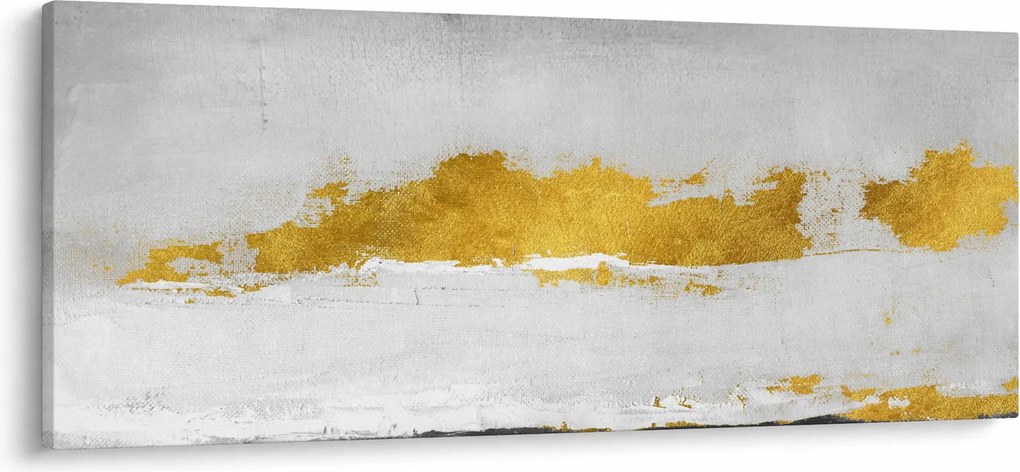 Obraz - Zlaté a šedé ťahy (120x50 cm)