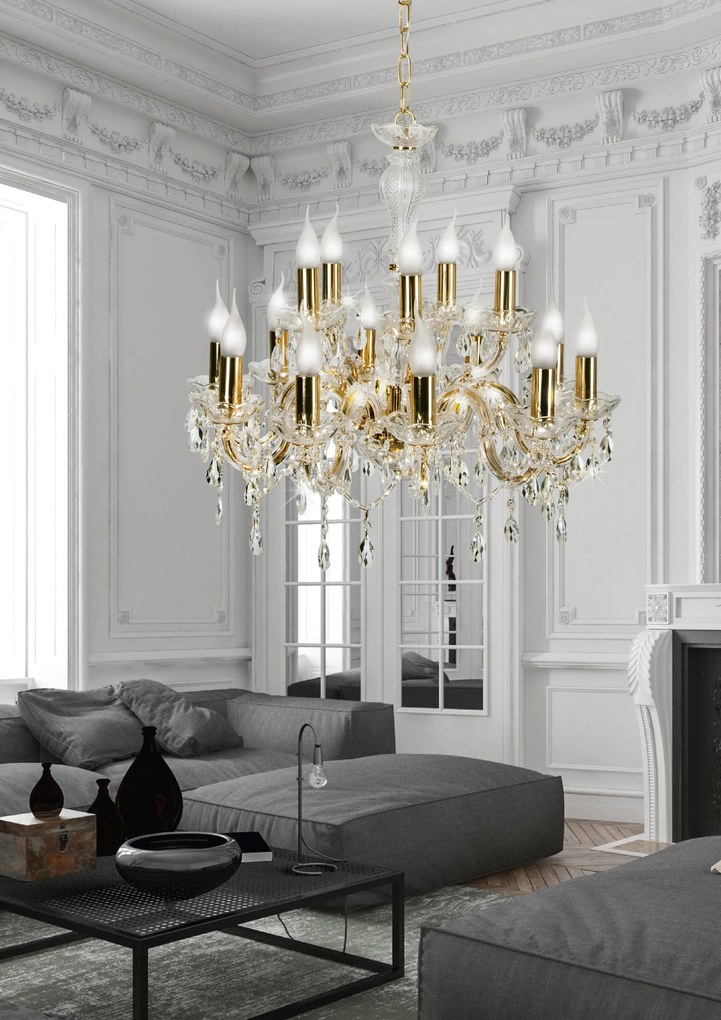 Candellux MARIA TERESA Luster 15X40W E14 Gold 30-95810
