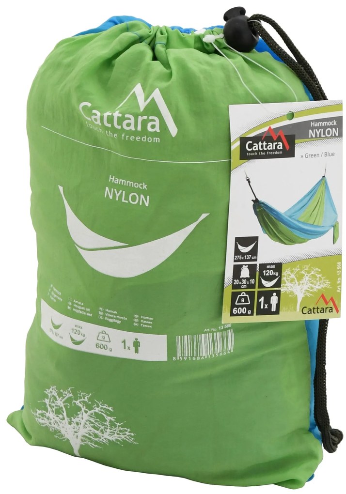 Cattara Houpací síť NYLON 275x137cm zeleno-modrá 13566