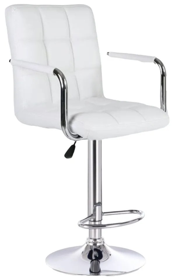 LuxuryForm DESIGN Barová stolička VERONA na striebornom tanieri - biela