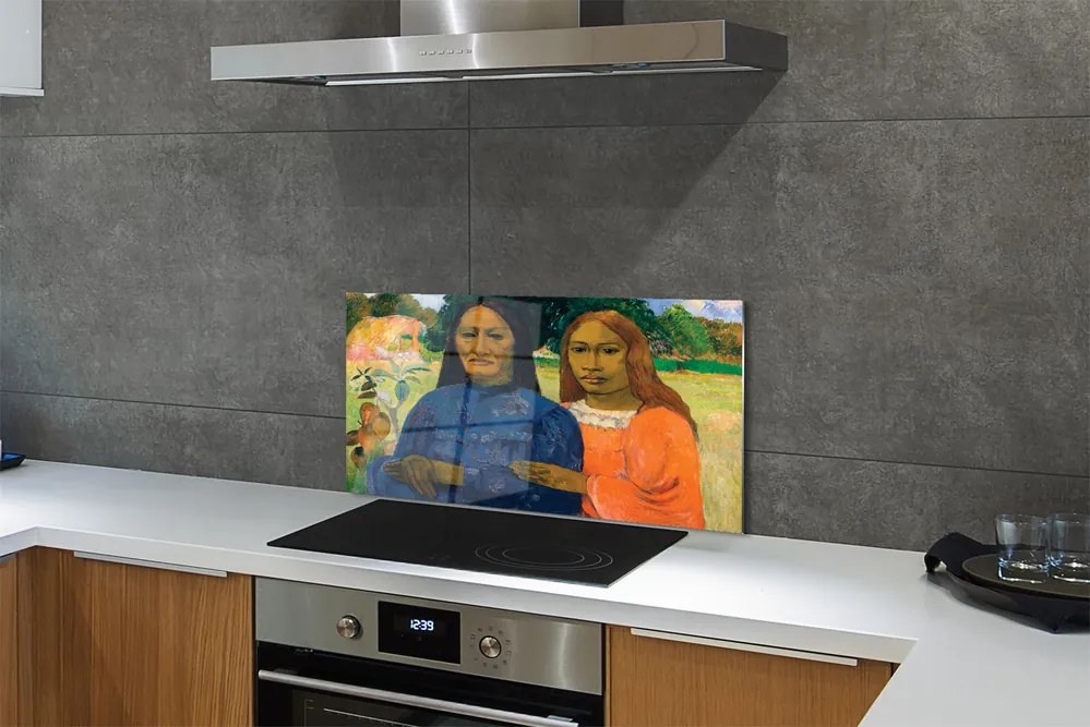Sklenený obklad do kuchyne Umenie portrét ženského 125x50 cm