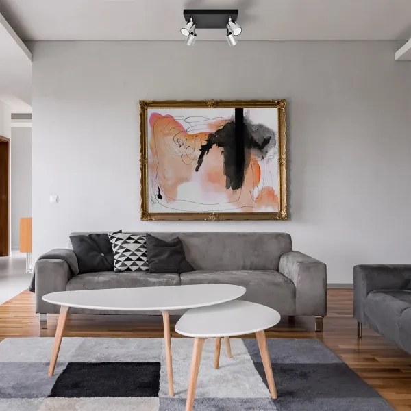 LED Bodové svietidlo TUNE 4xGU10/4,8W/230V matný chróm/čierna