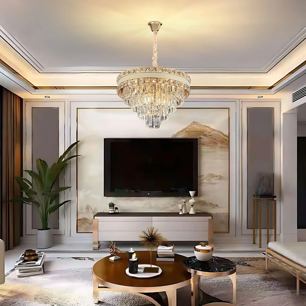 Toolight Toolight, závesné svietidlo 50cm, 7xE14, G048-CP, zlatá, OSW-08942