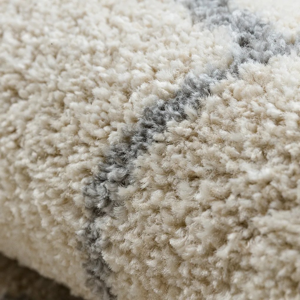 Dywany Łuszczów, Kusový koberec Fusion 0806 cream/l. grey, 240x330, biela, kancelária