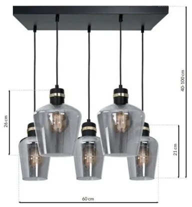 Luster na lanku RICHMOND 5xE27/60W/230V