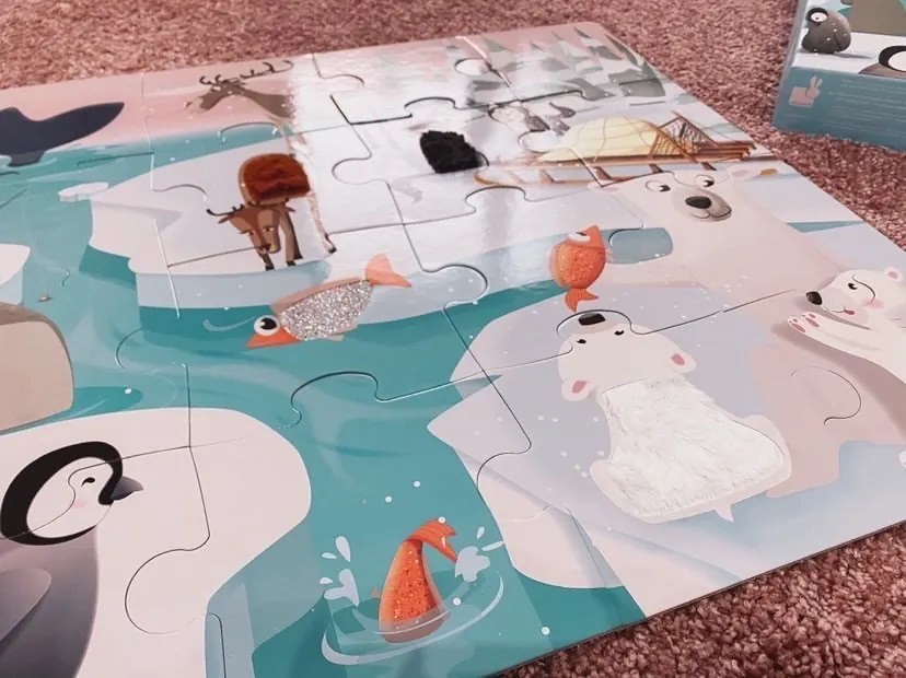 Puzzle dotykové Život na ľade - s textúrou 20 dielov