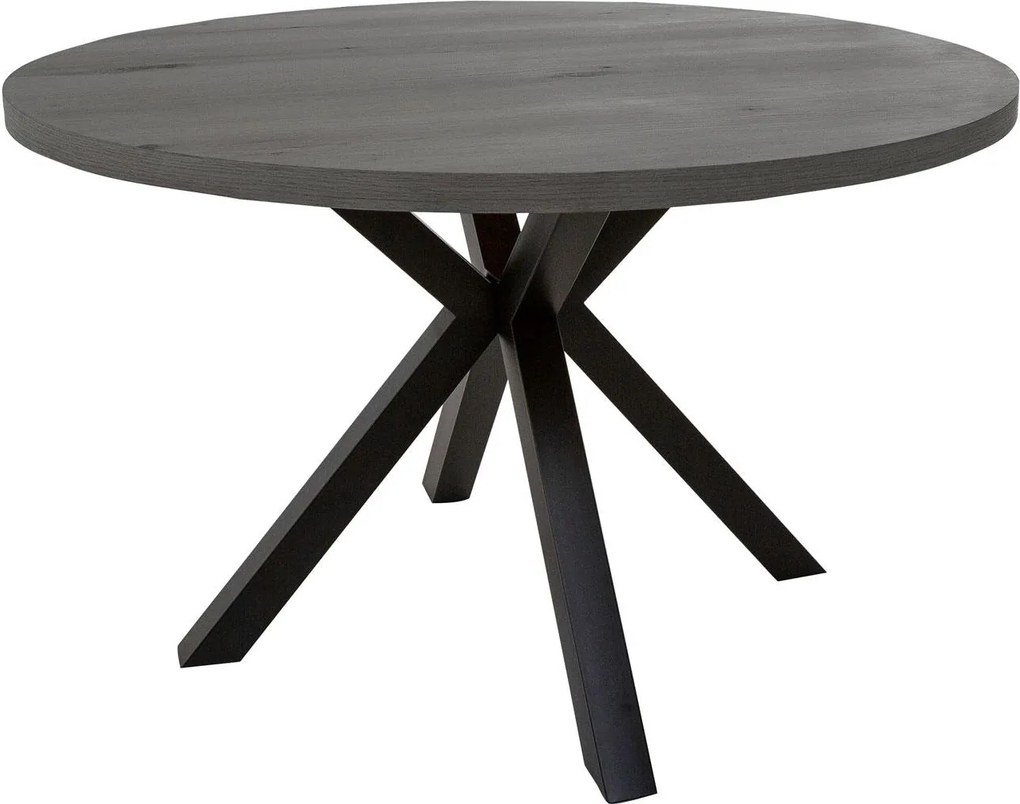 Dizajnový jedálenský stôl Madie tmavo sivý okrúhly 120cm