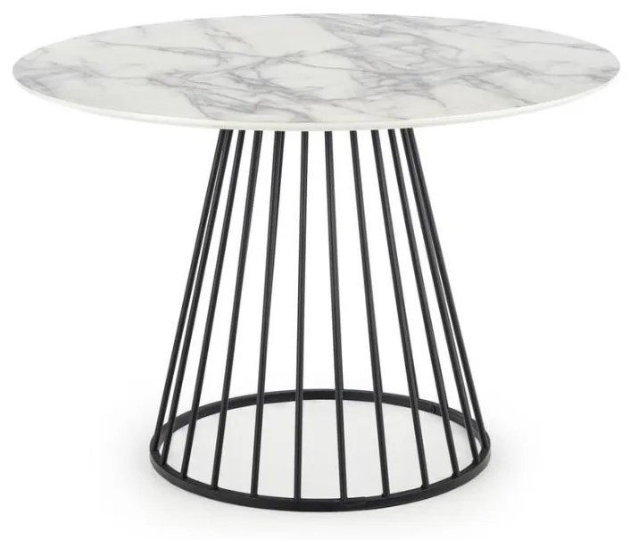 Jedálenský stôl SEREIN dekor biely mramor/čierna