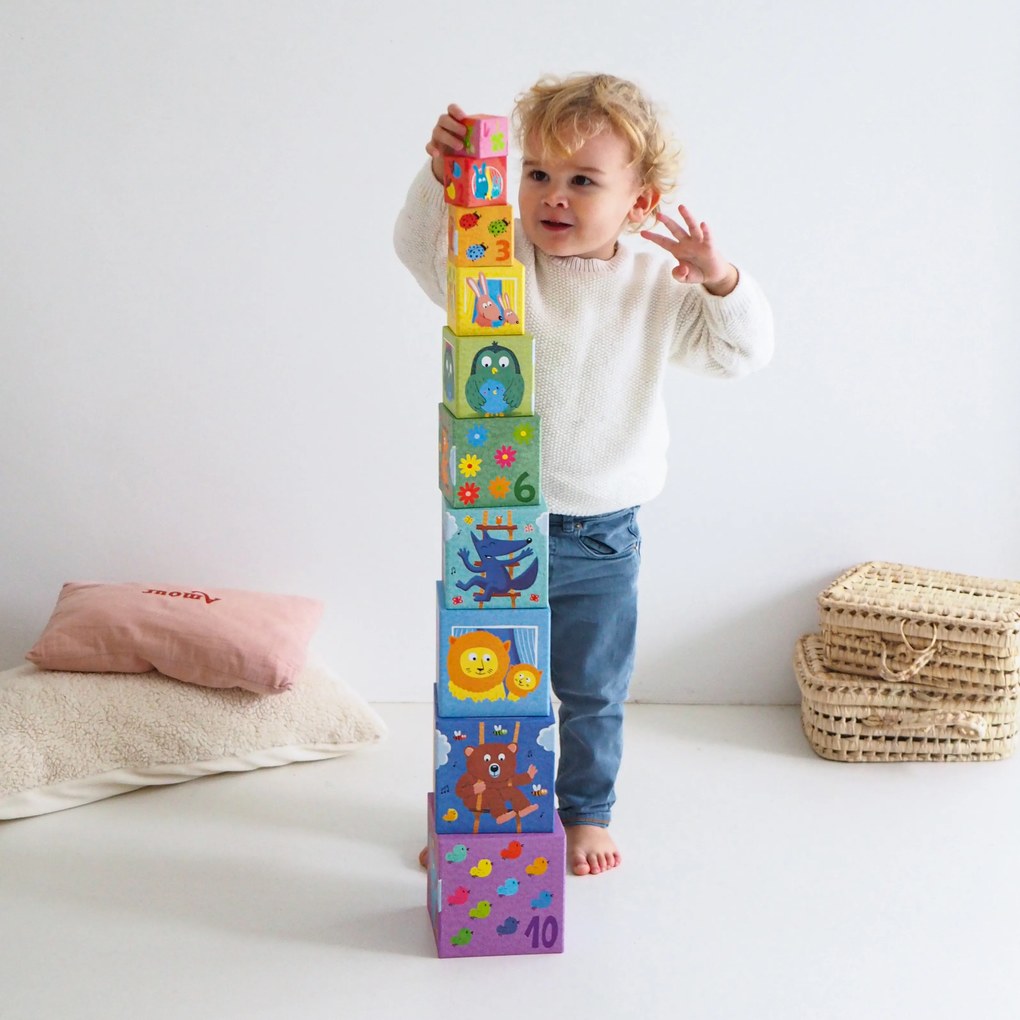 Skladacie kocky - pyramída - mamičky a mláďatká