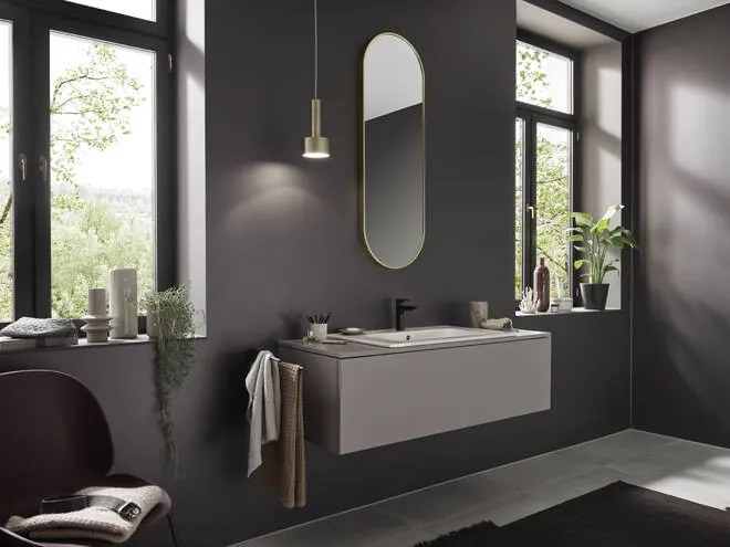 Hansgrohe Talis E, páková umývadlová batéria 110 CoolStart s odtokovou súpravou s ťahadlom, čierna matná, HAN-71713670