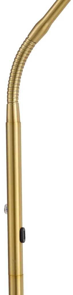 Moderná stojaca lampa mosadzná vrátane LED 3-stupňové stmievanie nabíjateľná - Waldorf