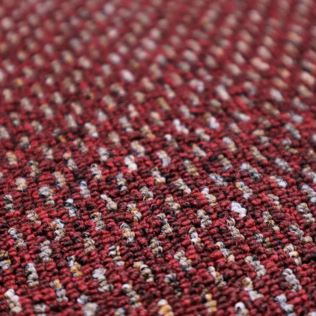 Timzo, Metrážny koberec Rubin 2159 red, na mieru, šíře 4m, červená, ab (mriežka), chodba / predsieň