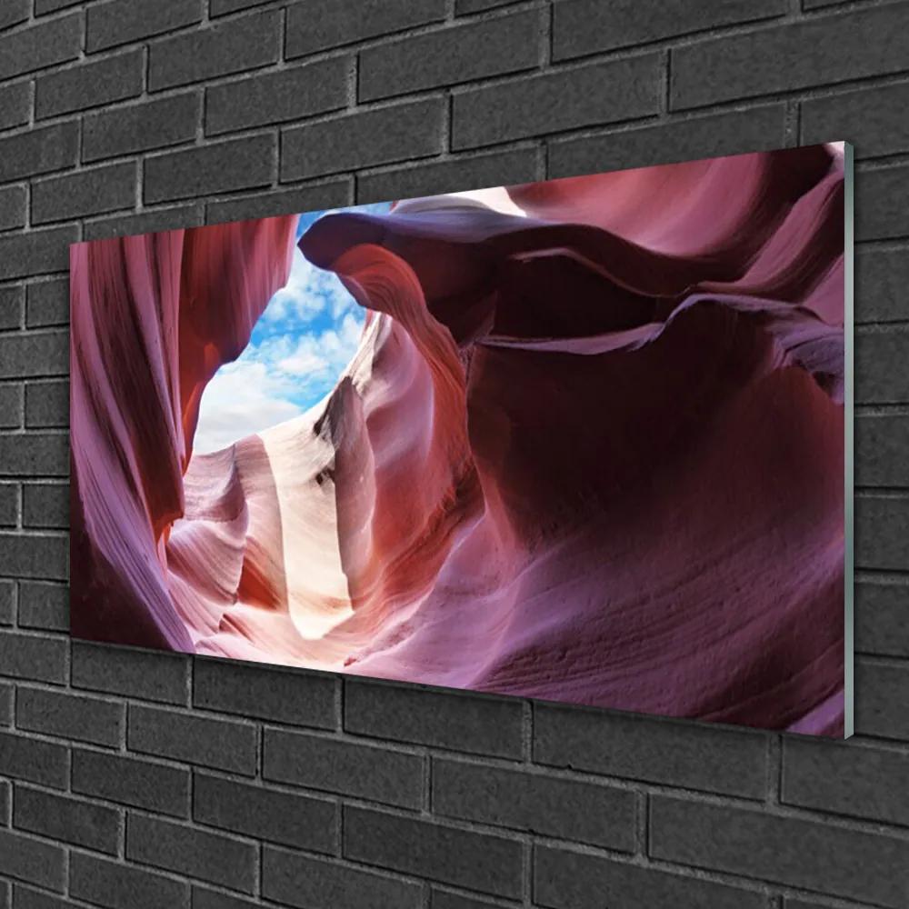 Obraz na skle Skalka rieka koryto umenie 120x60 cm