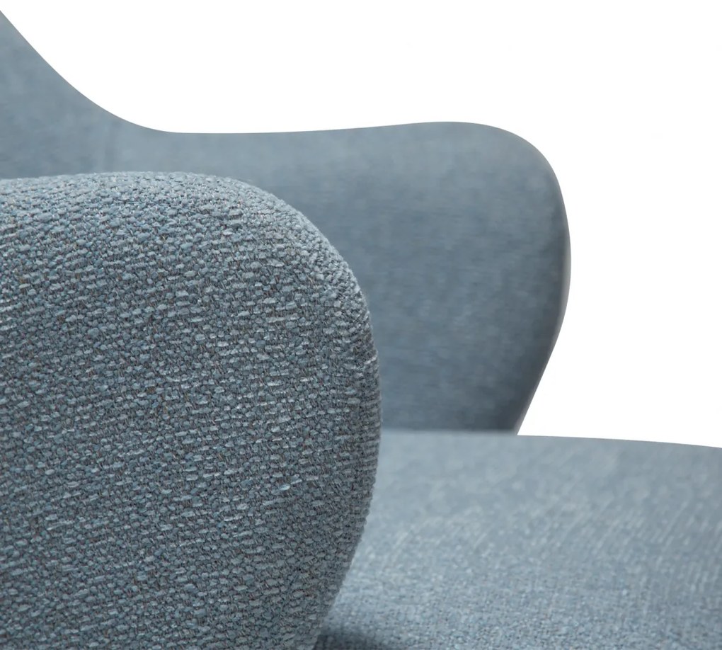 BAE ČALÚNENÁ STOLIČKA S PODRÚČKAMI blue/antique pewter