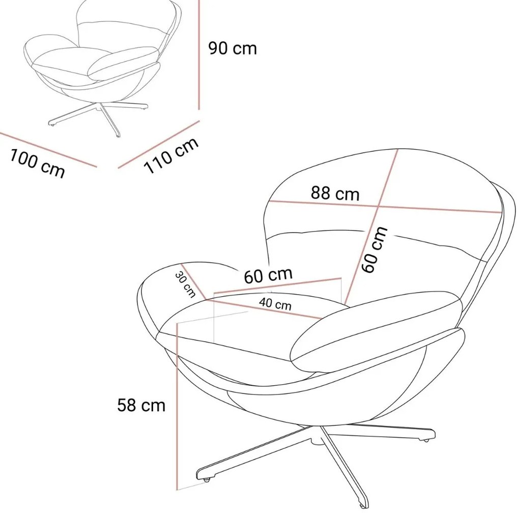 OTOČNÉ KRESLO CARLO BIELE 360°