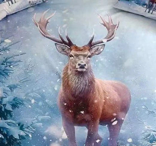 Obliečky Homa NAVI BLUE DEER 3-dielna sada 140x200 cm