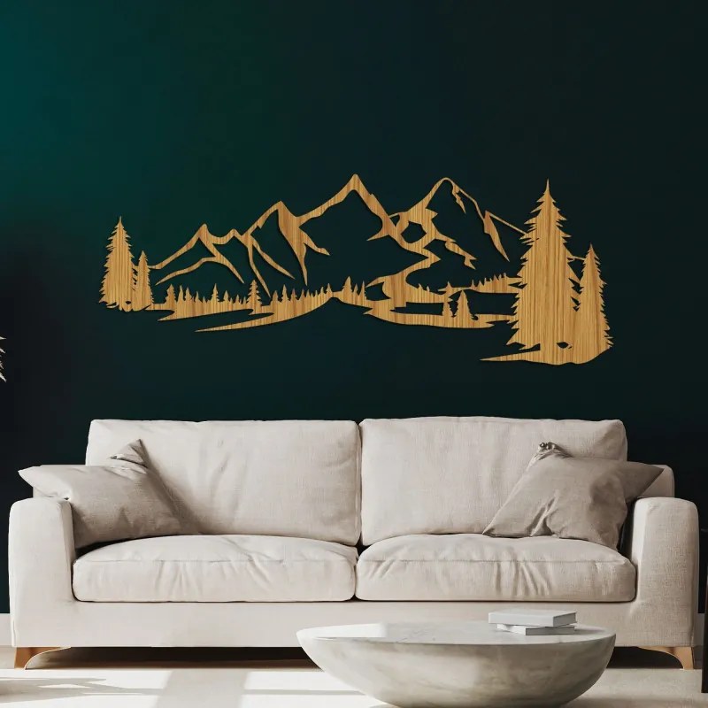 Drevený obraz na stenu Hory a les | SENTOP HDF0414-akcia20