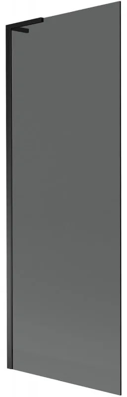 Mexen Next L, 1-krídlová vaňová zástena 70 x 150 cm, 6mm šedé sklo, čierny profil, 895-070-000-03-40-70