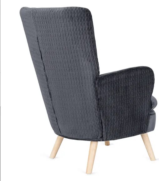 Vintino kreslo DONATO sivé velúrové