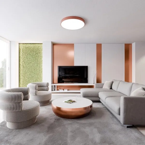 Stropné svietidlo so senzorom CLEO 6×E27/24W/230V, priemer 80 cm, medené