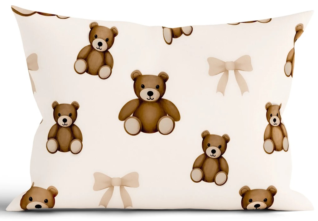 Bavlnená obliečka na vankúš Renforcé 50 × 70 cm - Plyšové medvedíky