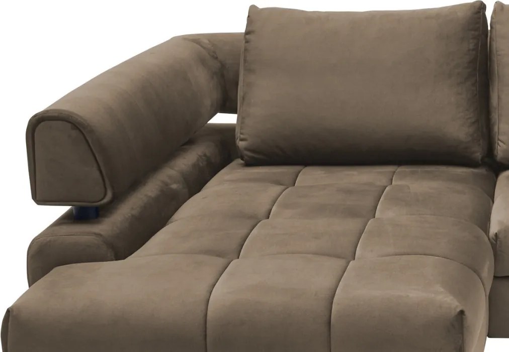 Rohová sedacia súprava Paris, svetlo hnedá látka, ľavý roh