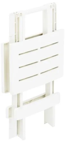 vidaXL Skladací záhradný stôl biely 45x43x50 cm plastový-