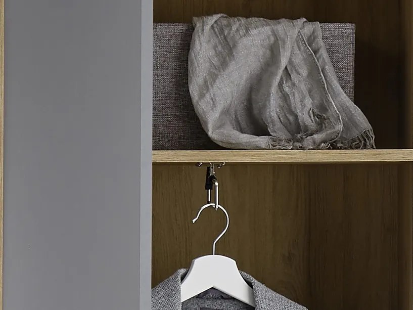 Predsieňová šatníková skriňa Milan, dub artisan/šedá