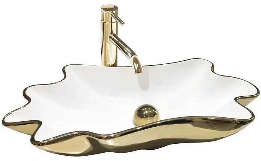 Umývadlo na dosku Infinity Gold/White