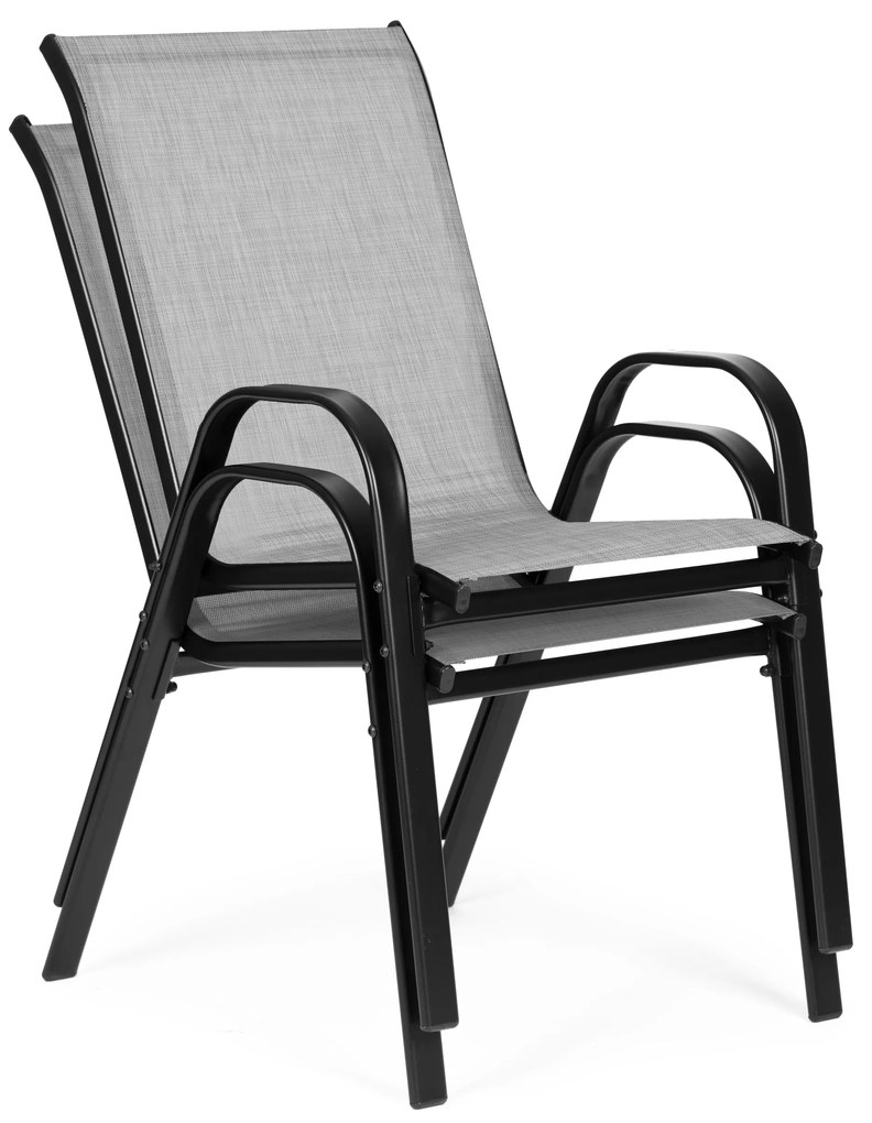 MultiGarden Sada záhradných stoličiek na terasu, 2 kusy - svetlosivá MultiGarden