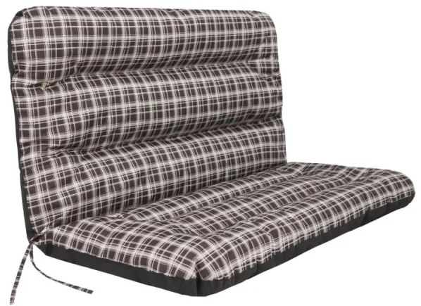 Vankúš na hojdačku ANIA 150 cm károvaný, hnedý