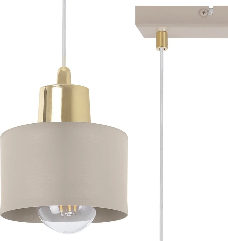 Závesné svietidlo Panta, 2x béžové kovové tienidlo, g