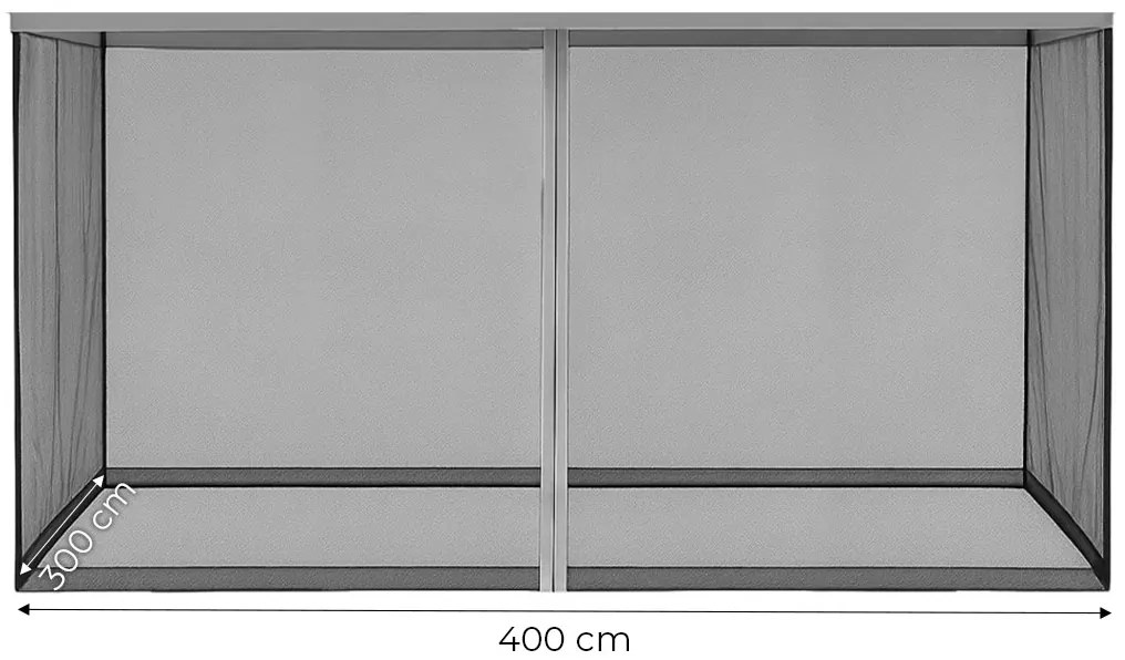 Moskytiéra do záhradného pavilónu 3x4 m s oknami a zipsami, MultiGarden