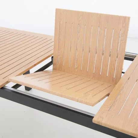 Doppler EXPERT WOOD antracit - záhradný rozkladací hliníkový stôl 220/280 x 100 x 75 cm