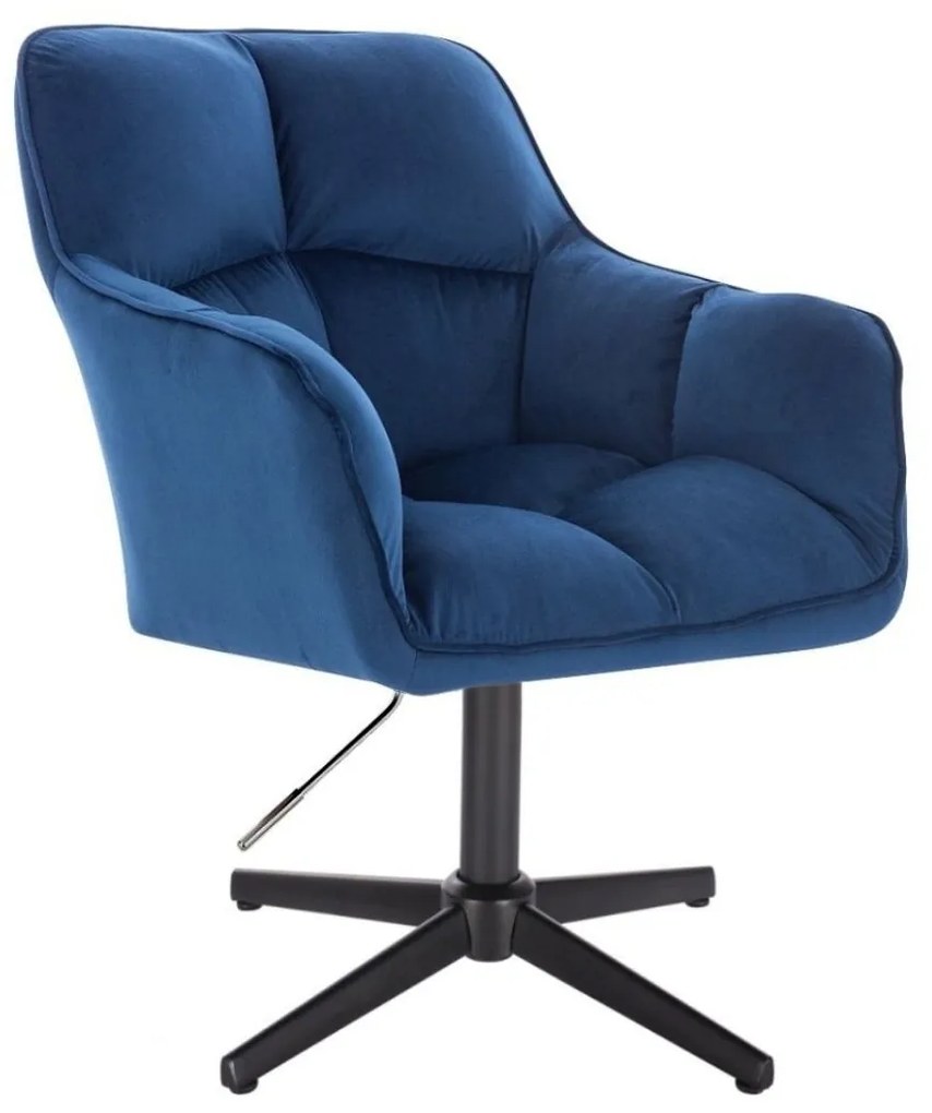 LuxuryForm DESIGN Kreslo AMALFI VELUR na čiernom kríži - modré