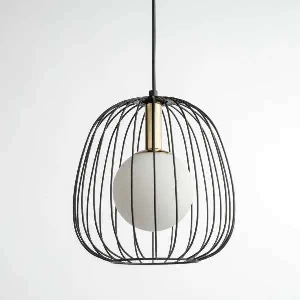 Luster na lanku BELL 1xG9/12W/230V pr. 24 cm čierna/zlatá