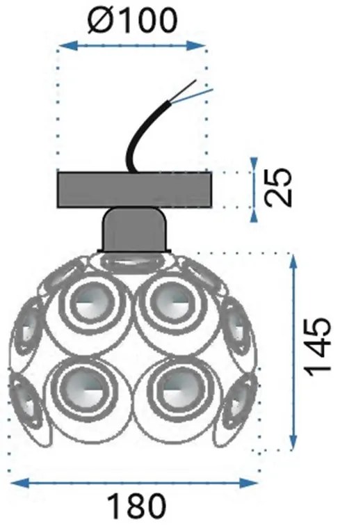 Toolight - Stropná lampa E27 60W APP205-1C, zlatá, OSW-00401