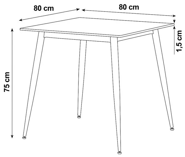 Autronic BONTEC Jídelní stôl 80x80cm, keramika, mramor, HT-398M GREY Farba: Šedá