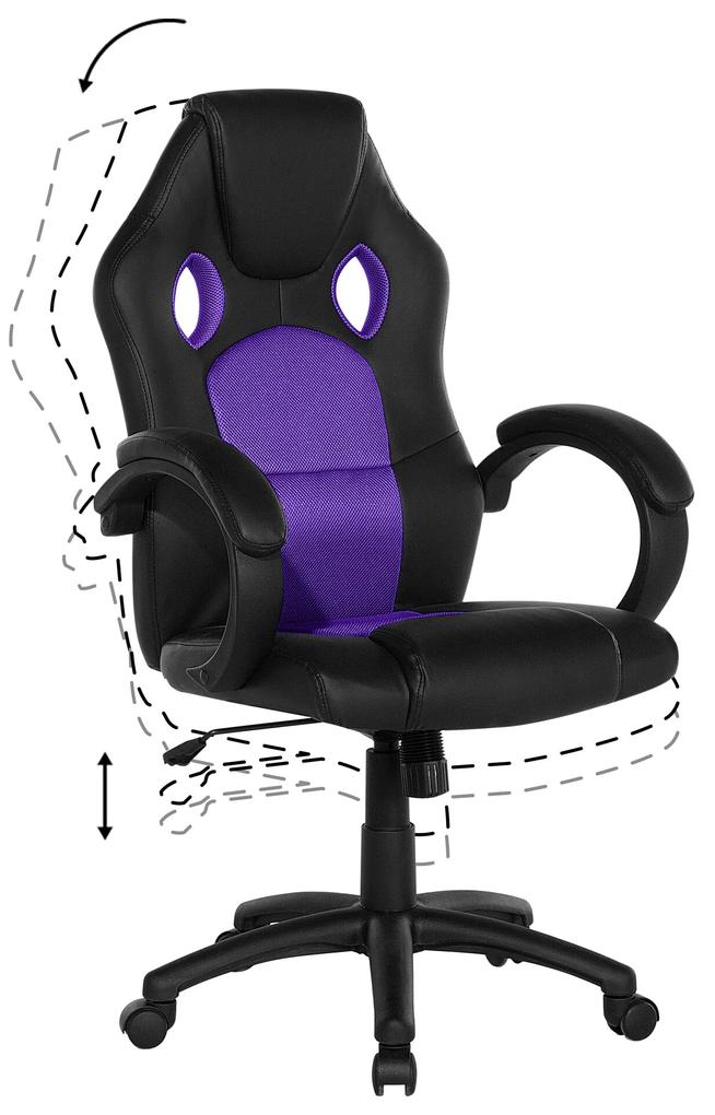 Otočná kancelárska stolička fialová FIGHTER Beliani