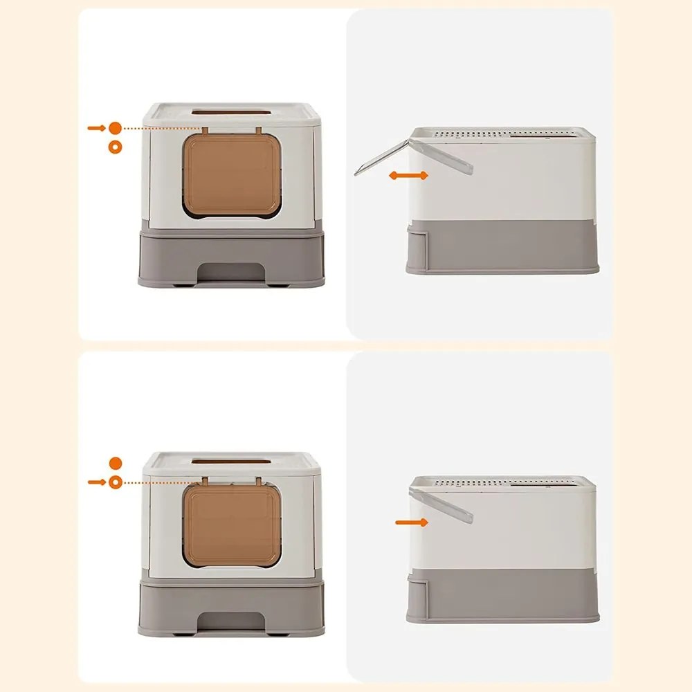 Skladacia toaleta pre mačky s výsuvným zásobníkom Feandrea