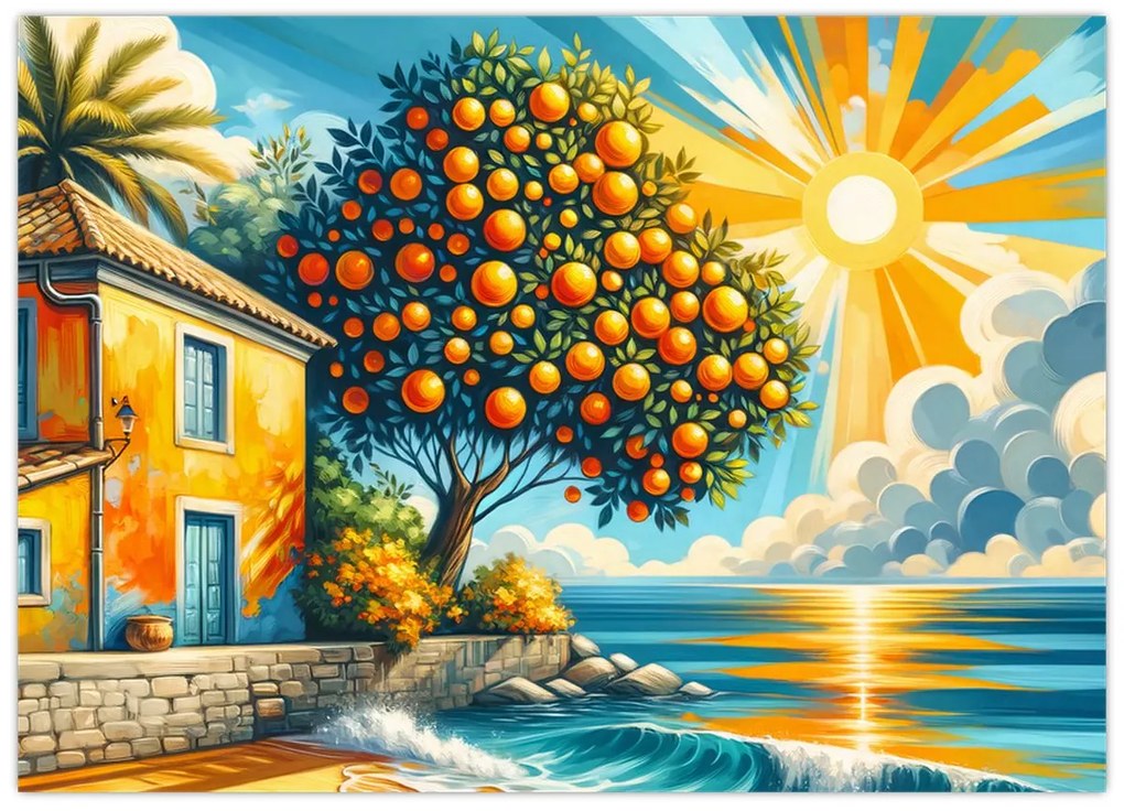 Obraz - Dom s pomarančmi I. (70x50 cm)